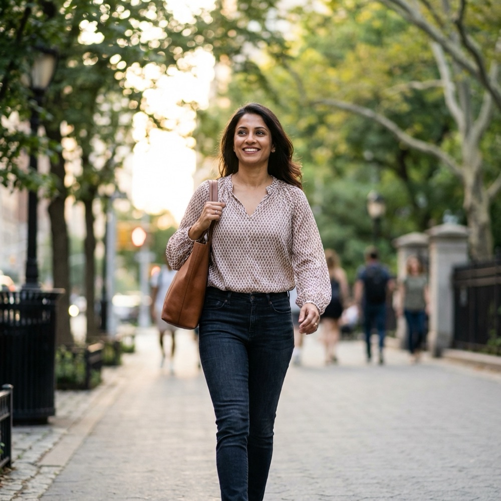 Confident woman enjoying life